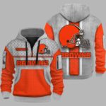 Browns Personalization 3D Half-zip Hoodie