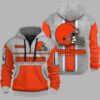 Browns Personalization 3D Half zip Hoodie 2
