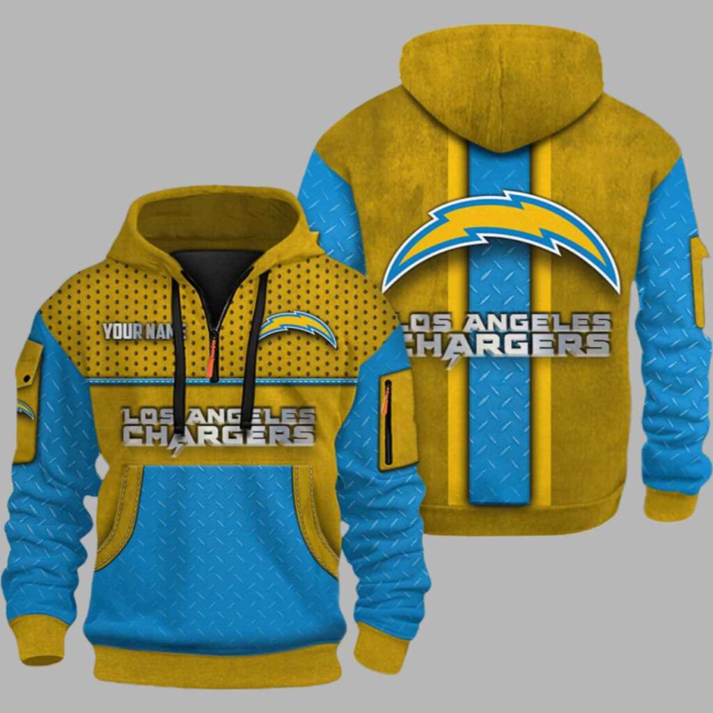 Chargers Personalization 3D Half zip Hoodie 1