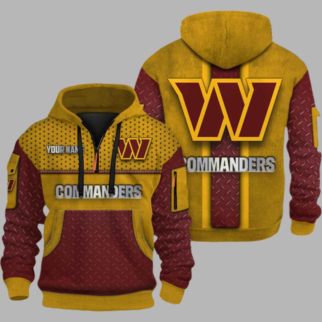 Commanders Personalization 3D Half zip Hoodie 2