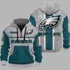 Eagles Personalization 3D Half zip Hoodie 2