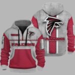 Falcons Personalization 3D Half-zip Hoodie