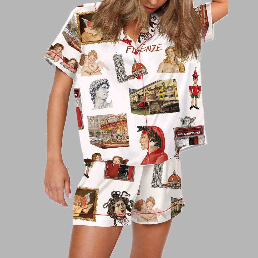 Firenze Vacation Silky Satin Pajama Set 4