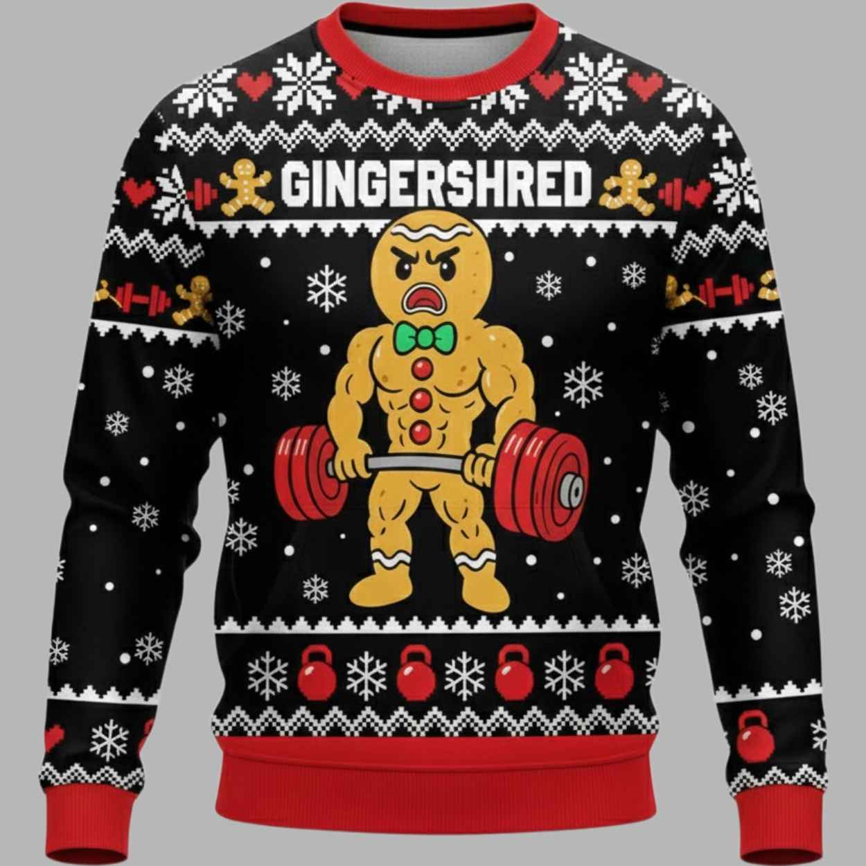 Funny Gym Gingershred Christmas Ugly Sweater 1 Funny Gym Gingershred Christmas Ugly Sweater 1
