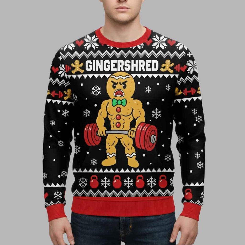 Funny Gym Gingershred Christmas Ugly Sweater 2 Funny Gym Gingershred Christmas Ugly Sweater 2