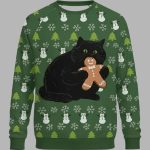 Gingerbread Cat Christmas Ugly Sweater