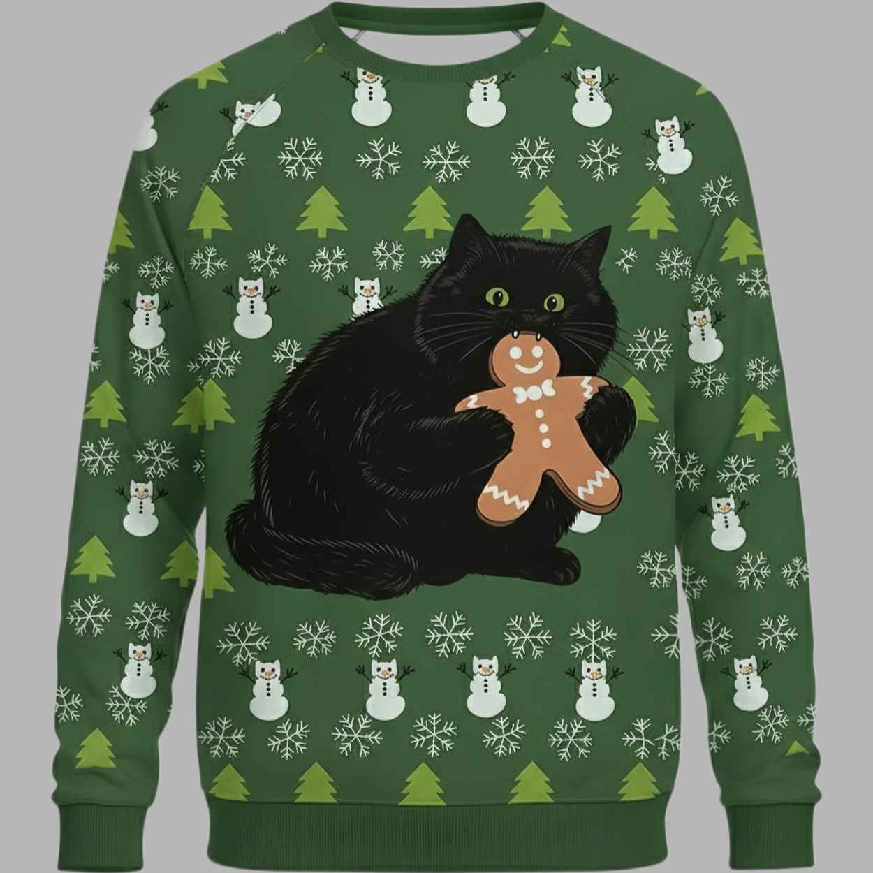 Gingerbread Cat Christmas Ugly Sweater 1 Gingerbread Cat Christmas Ugly Sweater 1