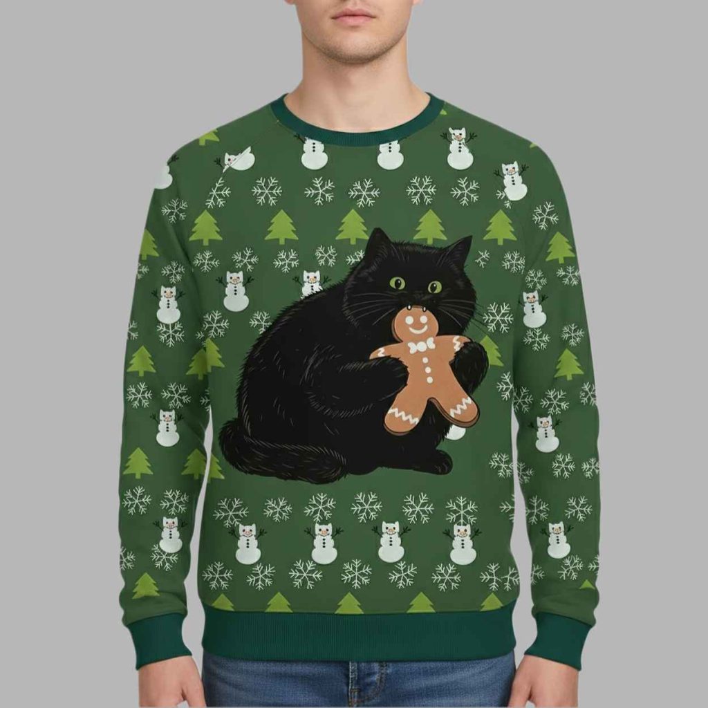 Gingerbread Cat Christmas Ugly Sweater 2 Gingerbread Cat Christmas Ugly Sweater 2