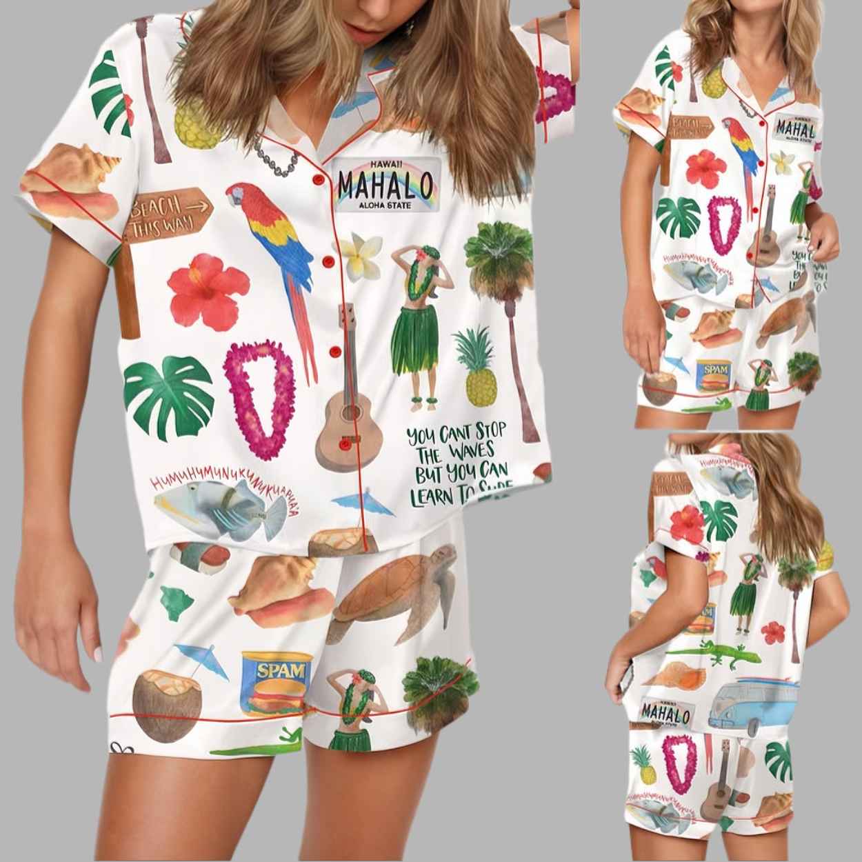 Hawaii Planner Satin Pajama Set 2 Hawaii Planner Satin Pajama Set 2