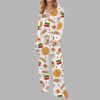 Italian Cookies Desserts Silky Satin Pajama Set 2
