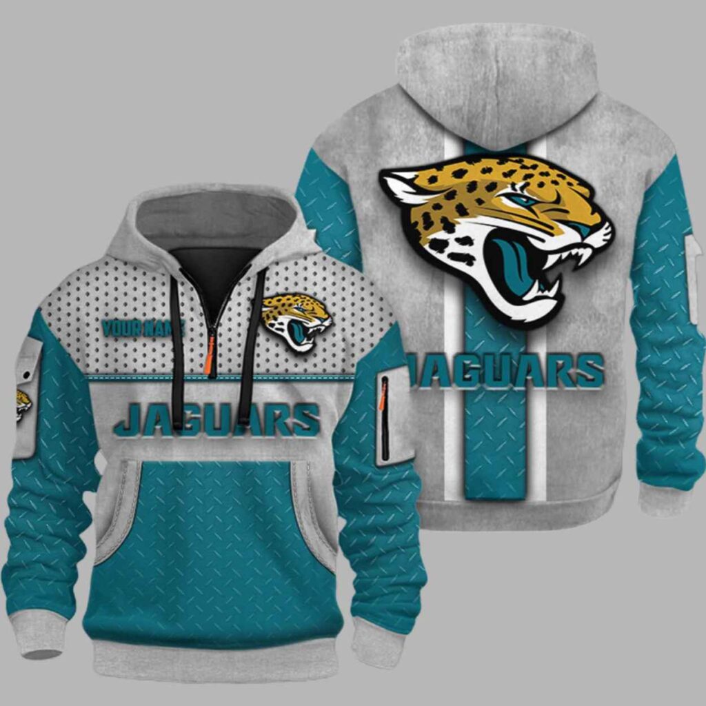 Jaguars Personalization 3D Half zip Hoodie 2