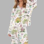 Mardi Gras Parade Silky Satin Pajama Set