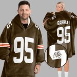Myles Garrett 95 Cleveland Football Unisex Blanket Hoodie
