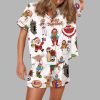 Puerto Rican Christmas Silky Satin Pajama Set 1