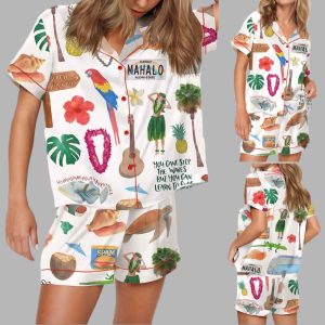 Hawaii Planner Satin Pajama Set 1