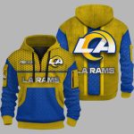 Rams Personalization 3D Half-zip Hoodie