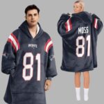 Randy Moss 81 New England Football Unisex Blanket Hoodie