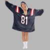 Randy Moss 81 New England Football Unisex Blanket Hoodie 2