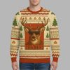 Smoking Deer Hunter Christmas Ugly Sweater 2