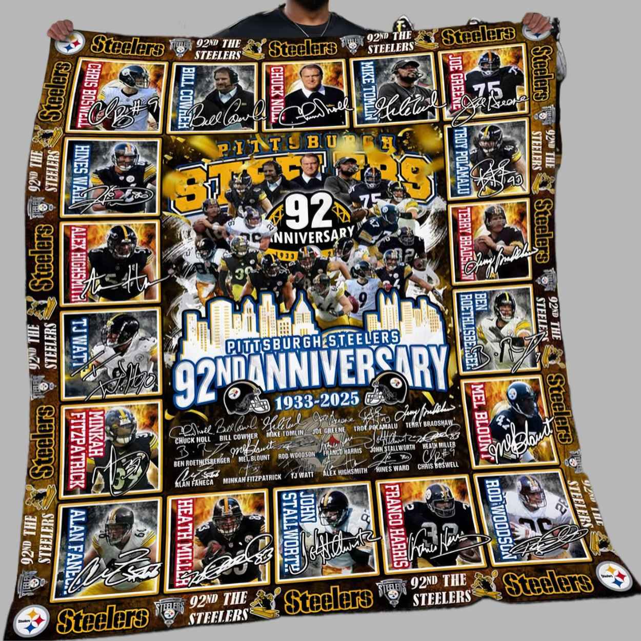 Steelers 92ND Anniversary Blanket 1 Steelers 92ND Anniversary Blanket 1