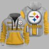 Steelers Personalization 3D Half zip Hoodie 2