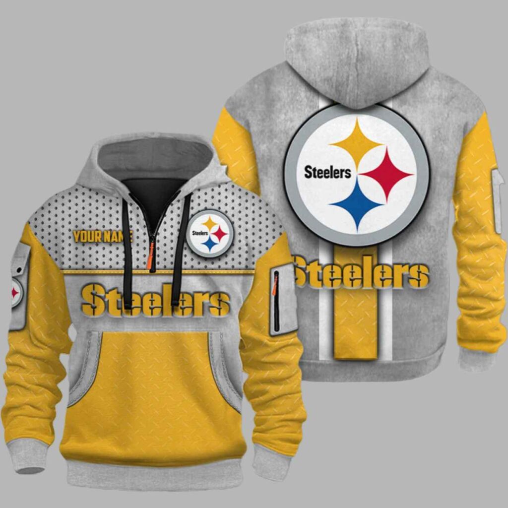 Steelers Personalization 3D Half zip Hoodie 2