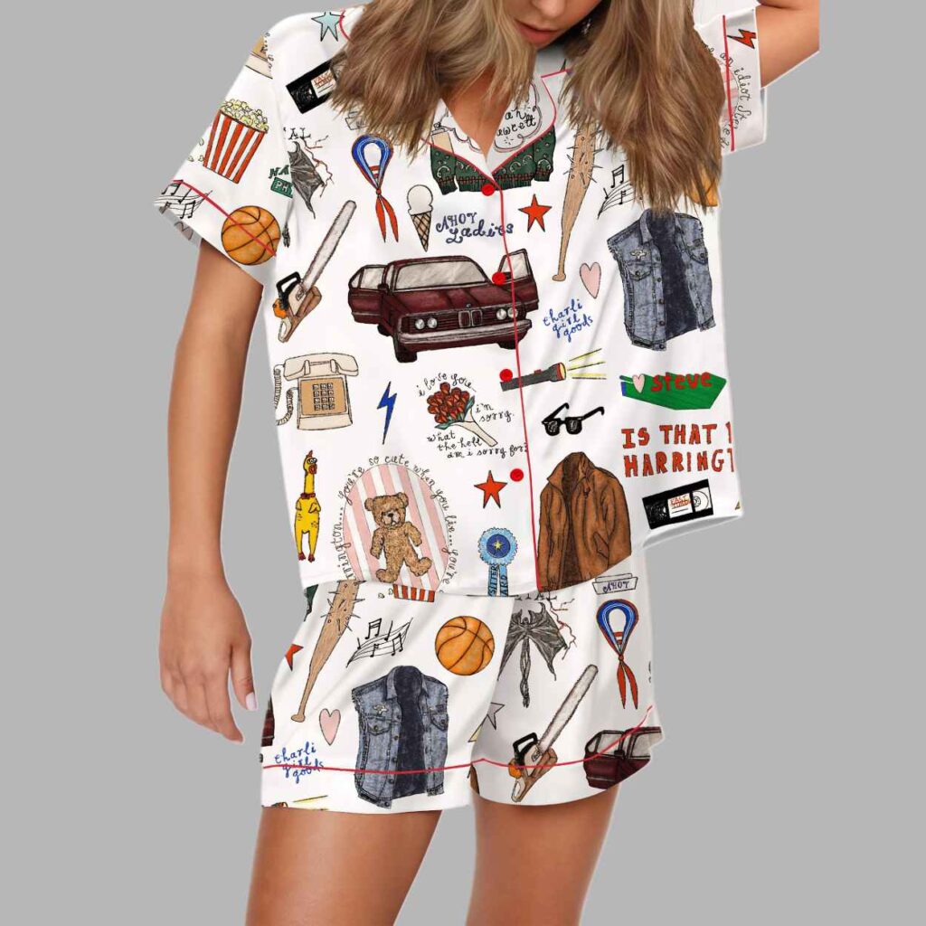 Steve Harrington Inspired Silky Satin Pajama Set 4