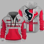 Texans Personalization 3D Half-zip Hoodie