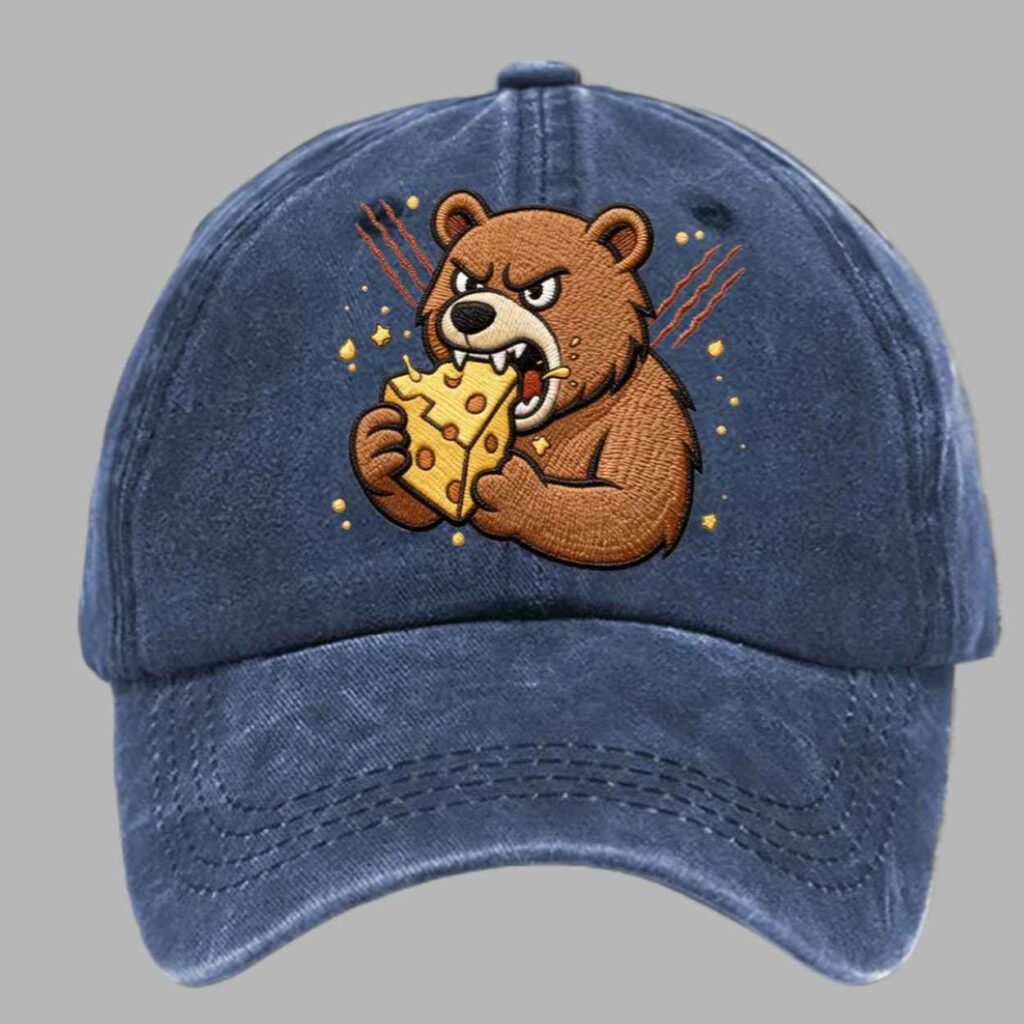 Unisex Bears Eating Cheese Football Lover Print Hat 1 Unisex Bears Eating Cheese Football Lover Print Hat 1