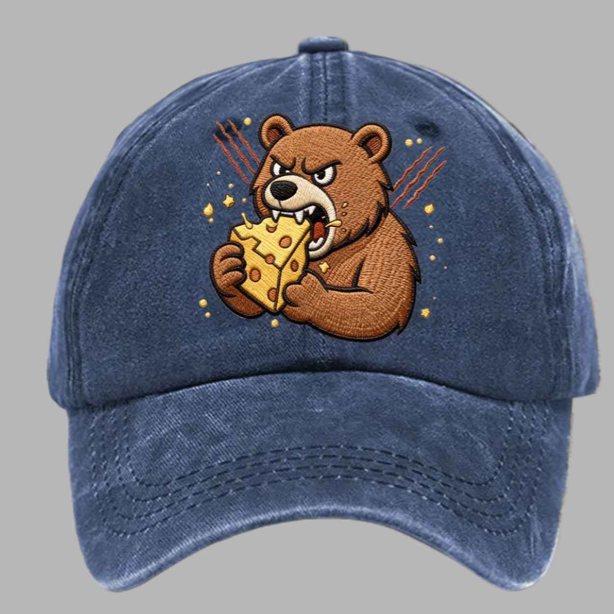 Unisex Bears Eating Cheese Football Lover Print Hat 2 Unisex Bears Eating Cheese Football Lover Print Hat 1