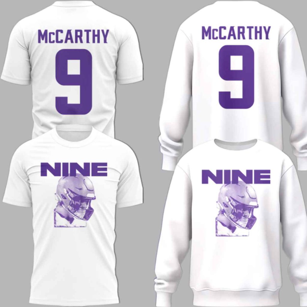 Vikings JJ McCarthy Nine Purple Shirt 2
