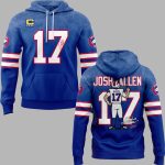 Bills Josh Allen 17 Blue Hoodie