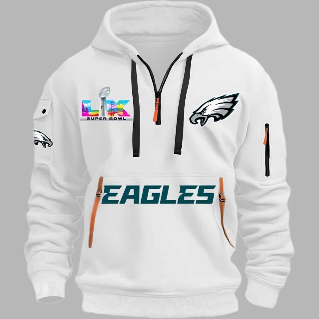 2025 Eagles SB LX Quarter Zip Hoodie 2