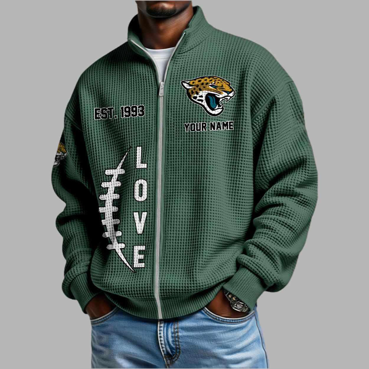 Jaguars EST 1993 Waffle Half Zip Sweatshirt 2 Jaguars EST 1993 Waffle Half Zip Sweatshirt 2