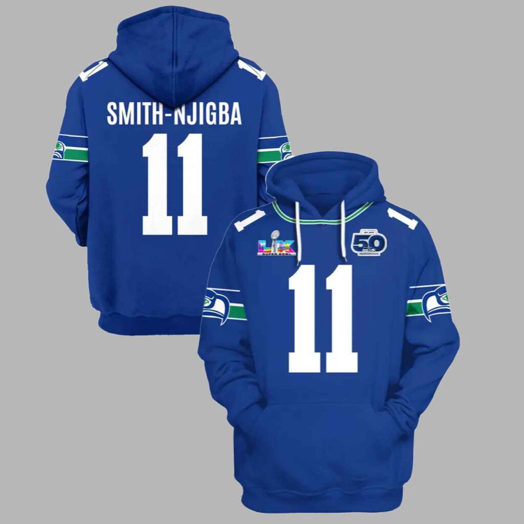 Jaxon Smith Njigba Seattle Seahawks SB LX Edition Hoodie 2