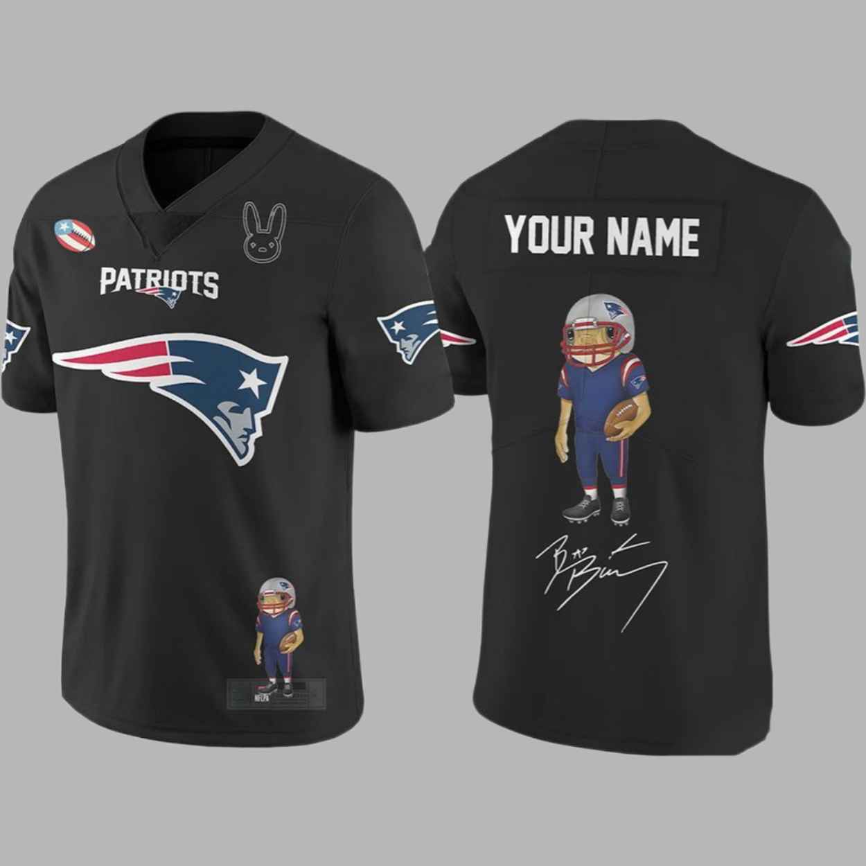 New England Patriots Bad Bunny SB LX 2026 Football Jersey 2 New England Patriots Bad Bunny SB LX 2026 Football Jersey 2