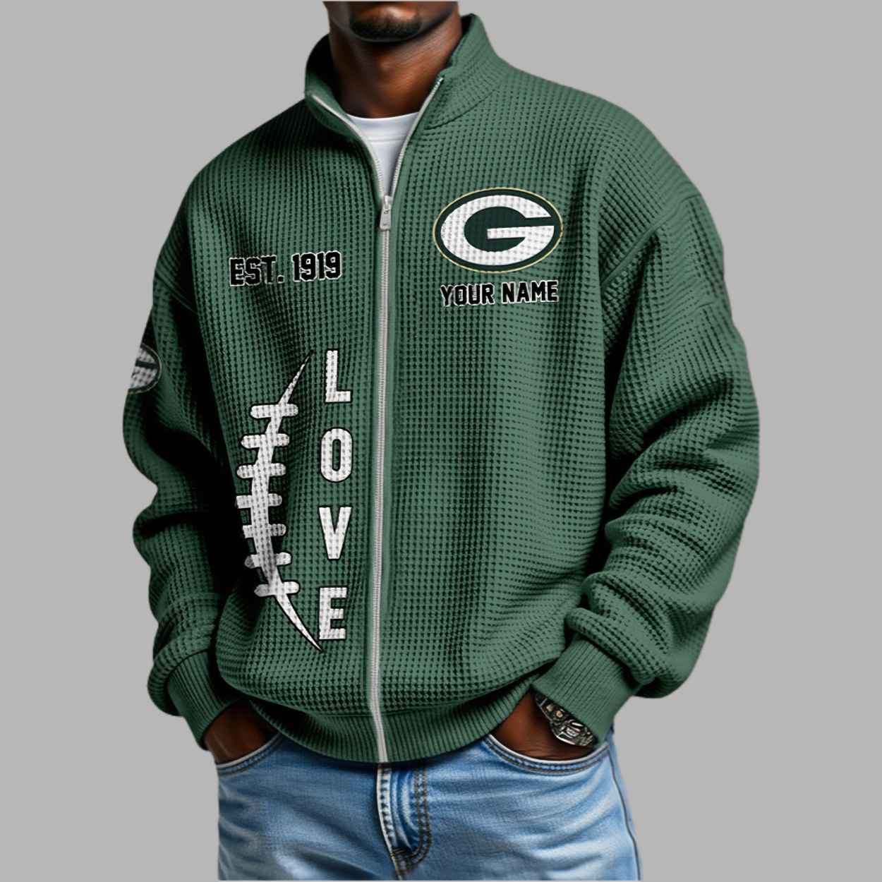 Packers EST 1919 Waffle Half Zip Sweatshirt 1 Packers EST 1919 Waffle Half Zip Sweatshirt 1