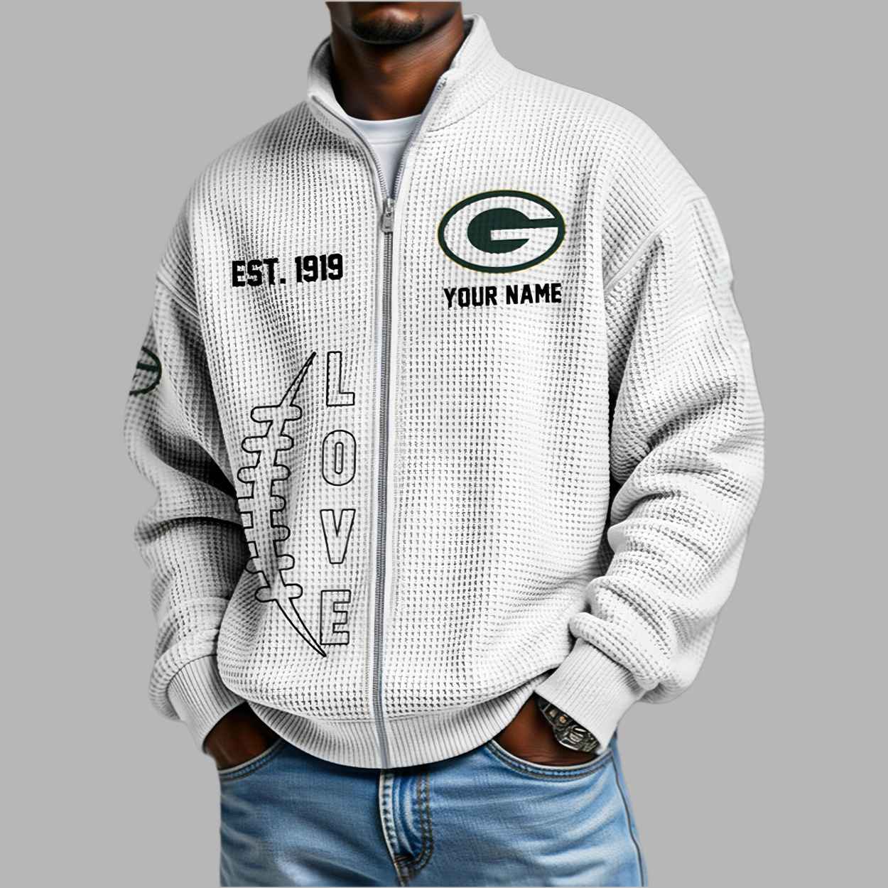 Packers EST 1919 Waffle Half Zip Sweatshirt 2 Packers EST 1919 Waffle Half Zip Sweatshirt 2