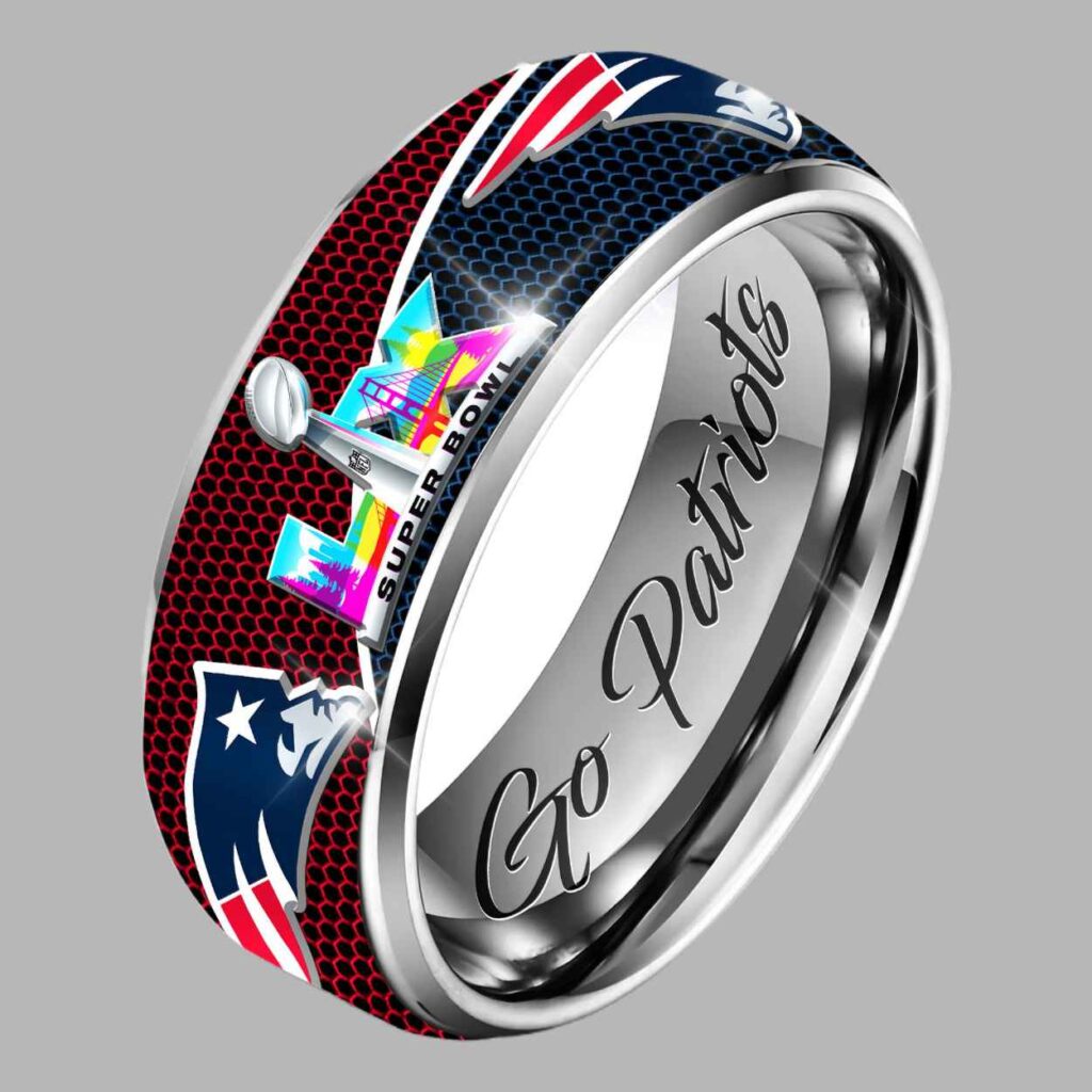 Patriots SB LX Silver Tungsten Ring 2