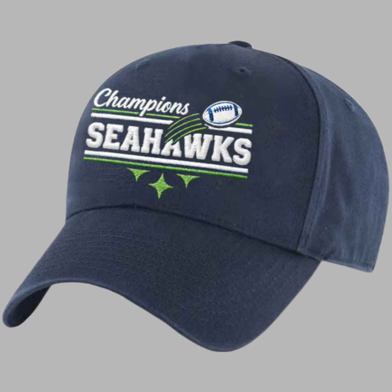 Retro Seahawks Champions Football Printed Hat 2 Retro Seahawks Champions Football Printed Hat 2