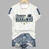Retro Seahawks Champions Football Printed T Shirt 2