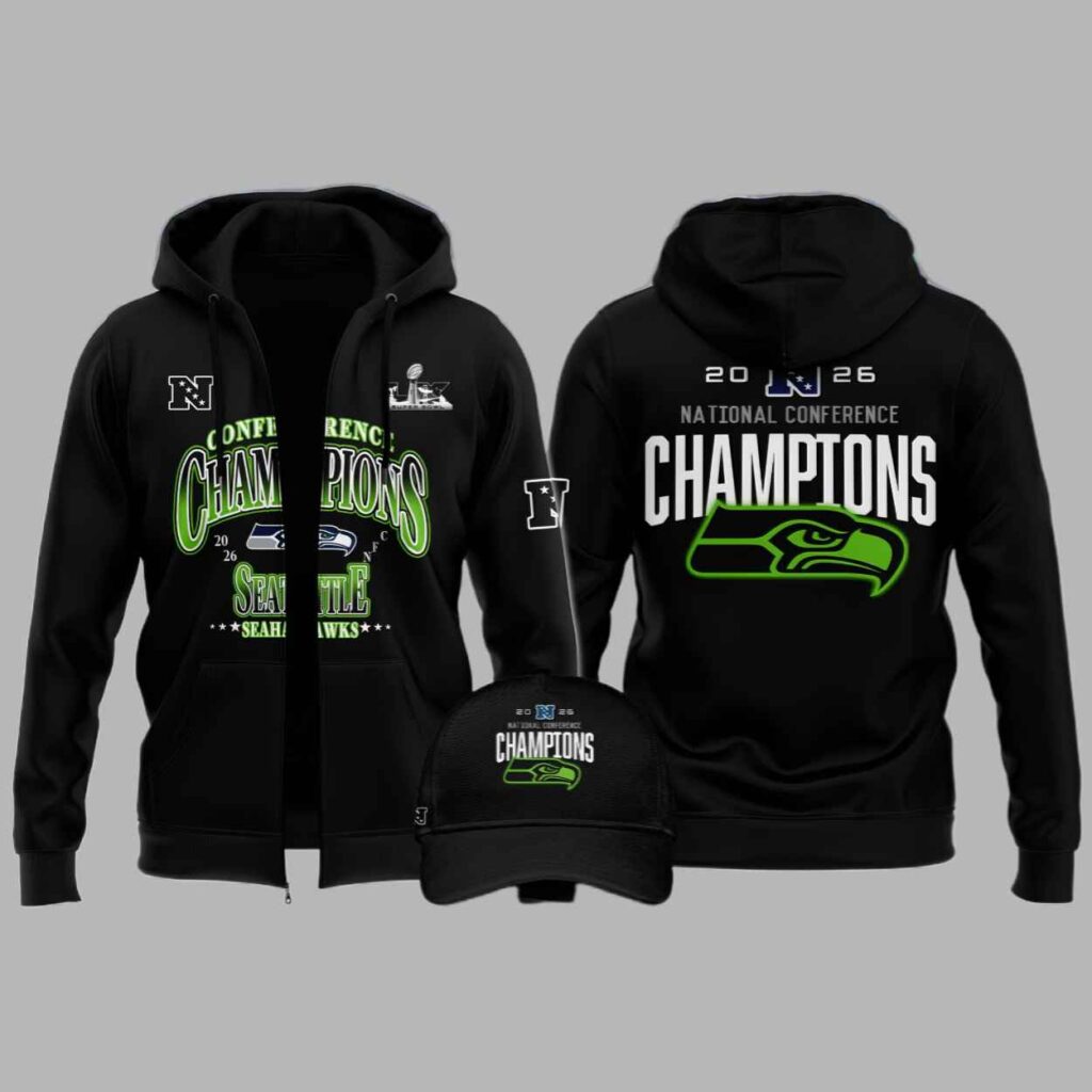 Seahawks Football NFC Champions 2026 Zip Hoodie 2
