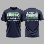 Seahawks Navy 2025 NFC Champions Tshirt