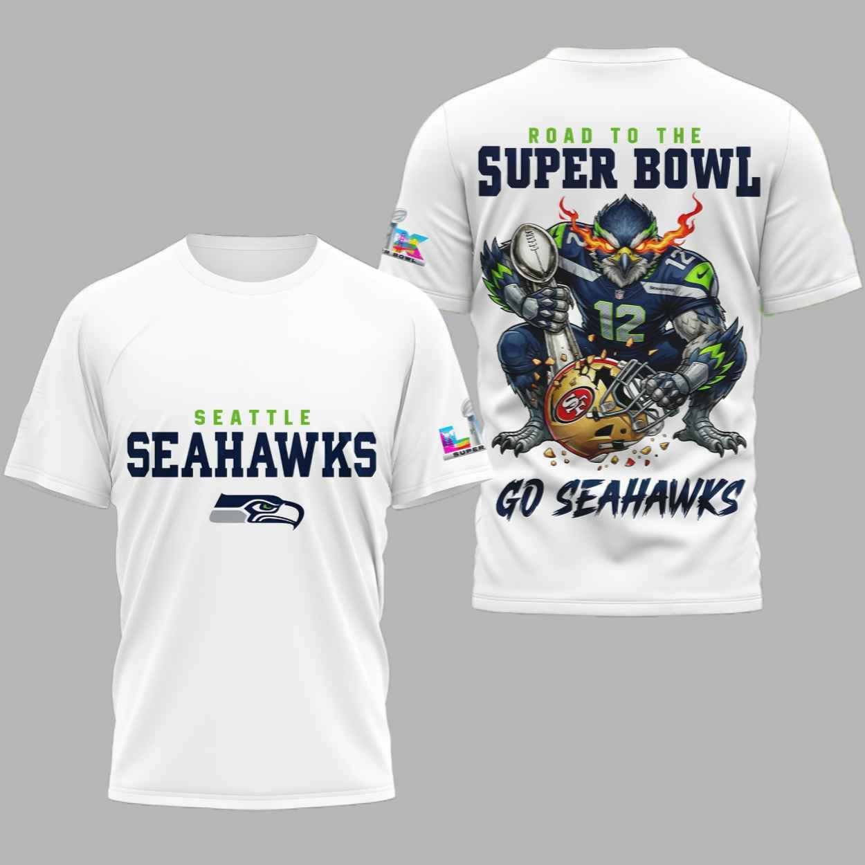 Seahawks Road To SB 3D Shirt 1 Seahawks Road To SB 3D Shirt 1