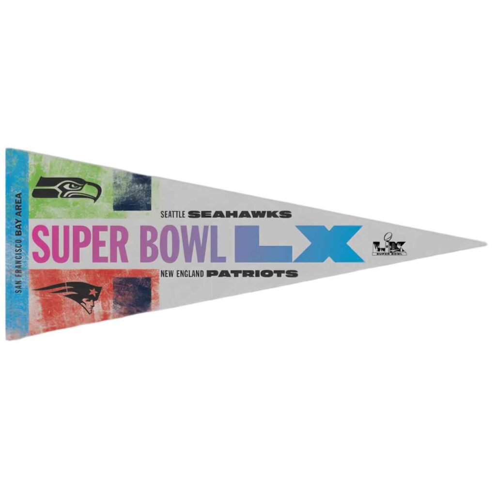 Seahawks Vs Patriots SB LX Pennant Flag 2