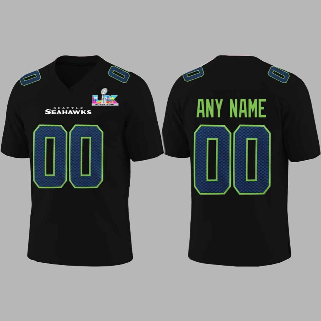 Seattle Seahawks Bowl LX Edition Football Jersey 1 Seattle Seahawks Bowl LX Edition Football Jersey 1