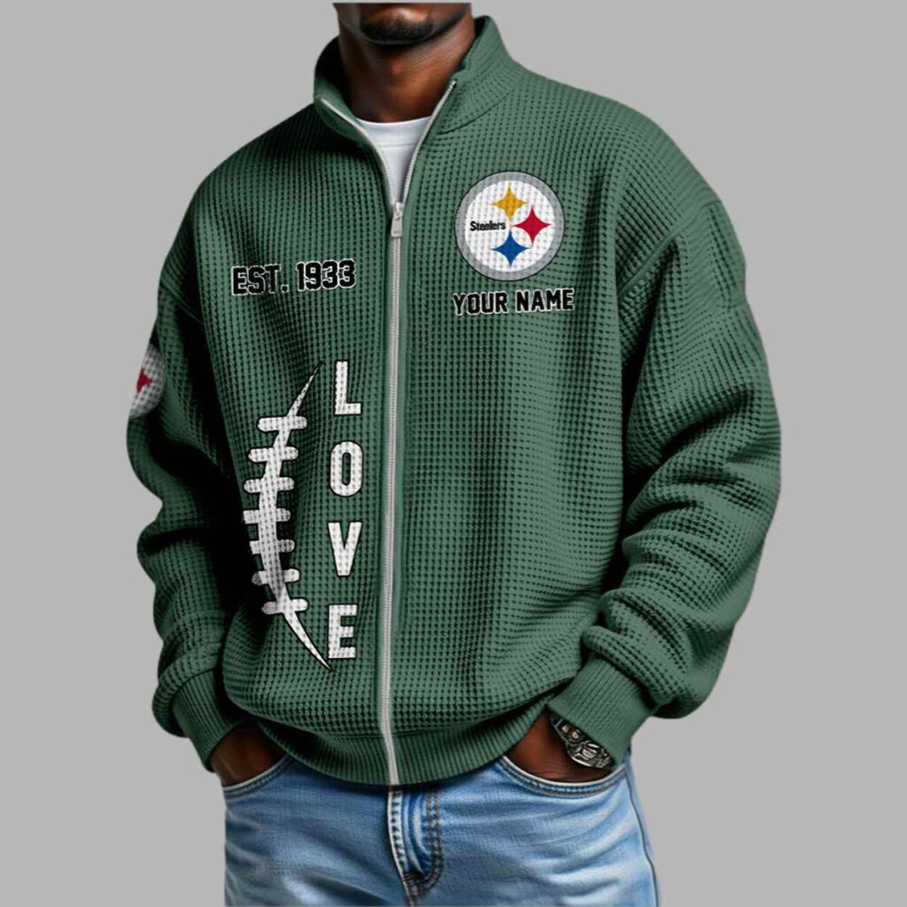 Steelers EST 1933 Waffle Half Zip Sweatshirt 3 Steelers EST 1933 Waffle Half Zip Sweatshirt 3