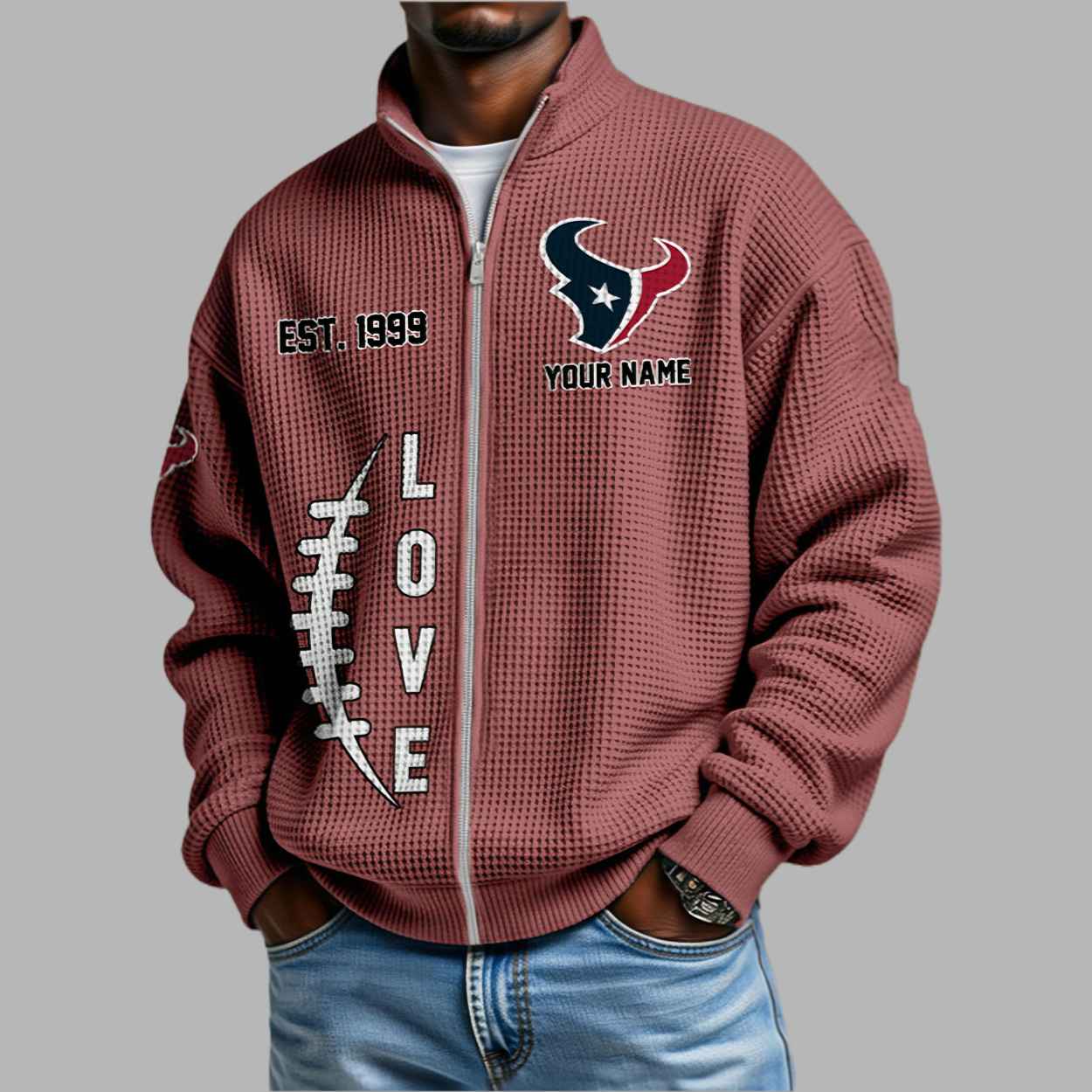 Texans EST 1999 Waffle Half Zip Sweatshirt 2 Texans EST 1999 Waffle Half Zip Sweatshirt 2