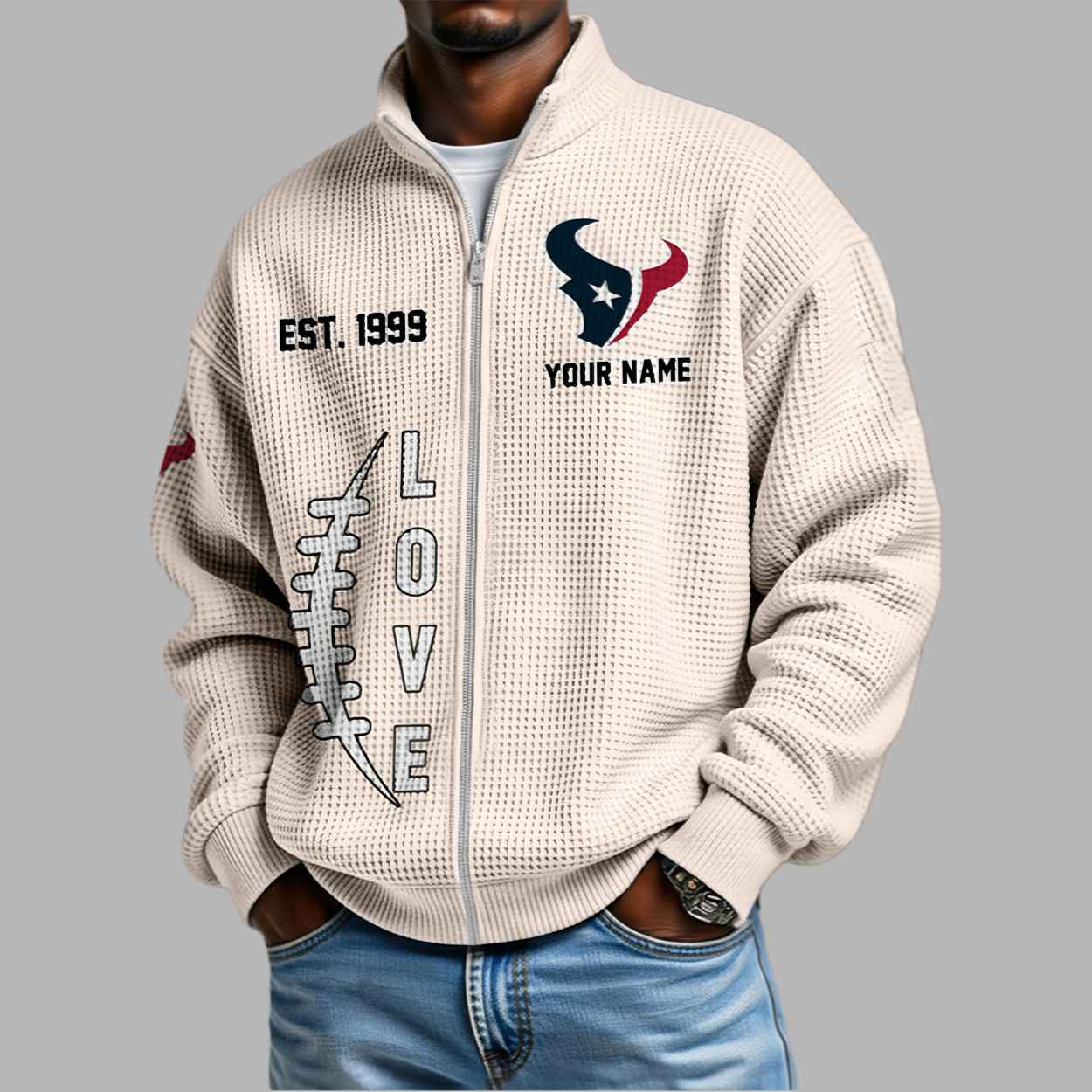 Texans EST 1999 Waffle Half Zip Sweatshirt 3 Texans EST 1999 Waffle Half Zip Sweatshirt 3