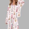 Valentine Rose Bottles Silky Satin Pajama Set 2
